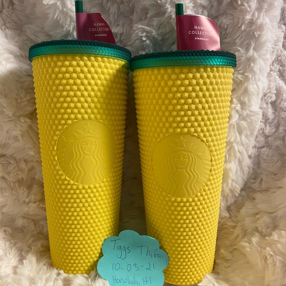 Pineapple Yellow Studded Starbucks Tumbler